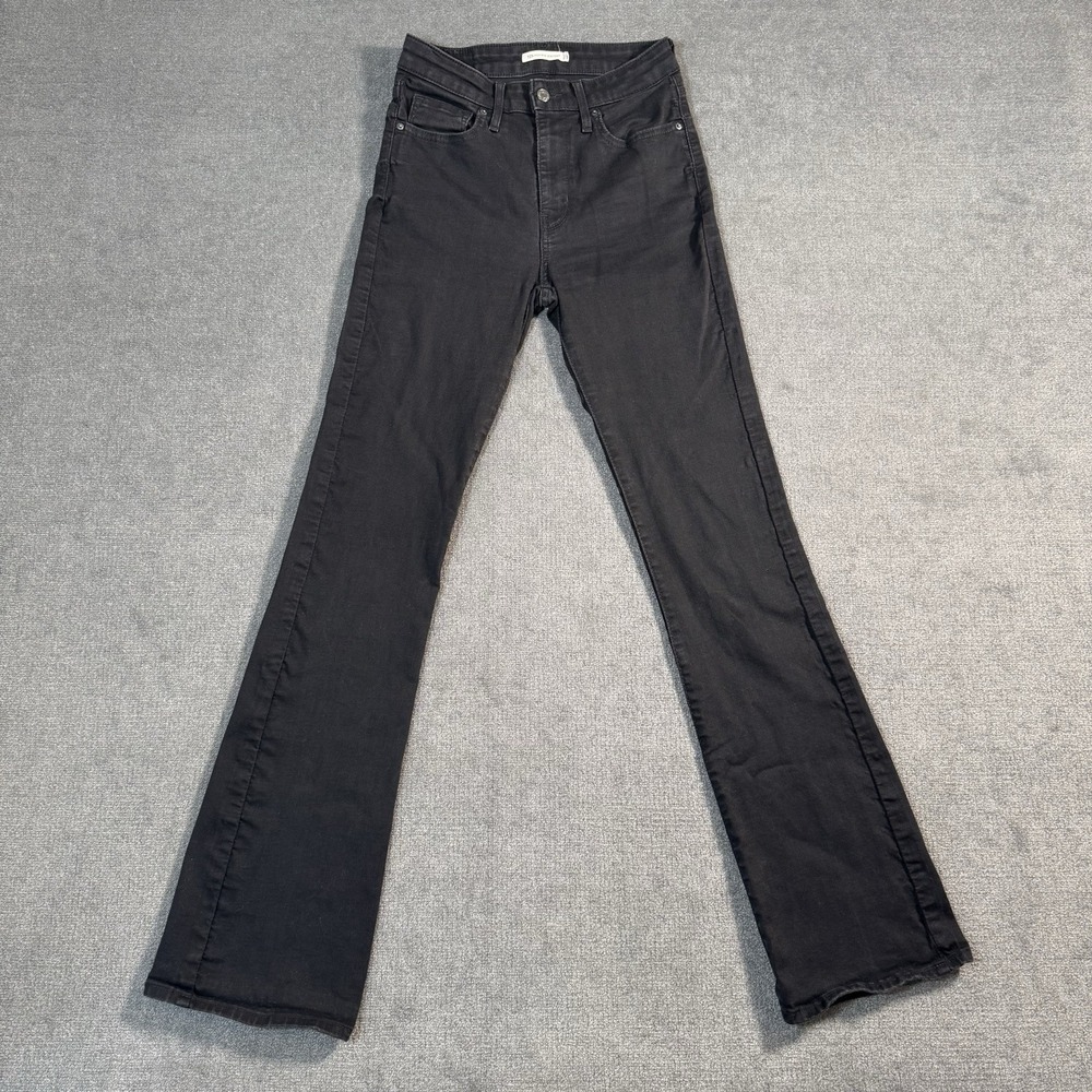 Levi's 725 High Rise Bootcut Jeans Women's Size 28x34 Black Stretch Denim